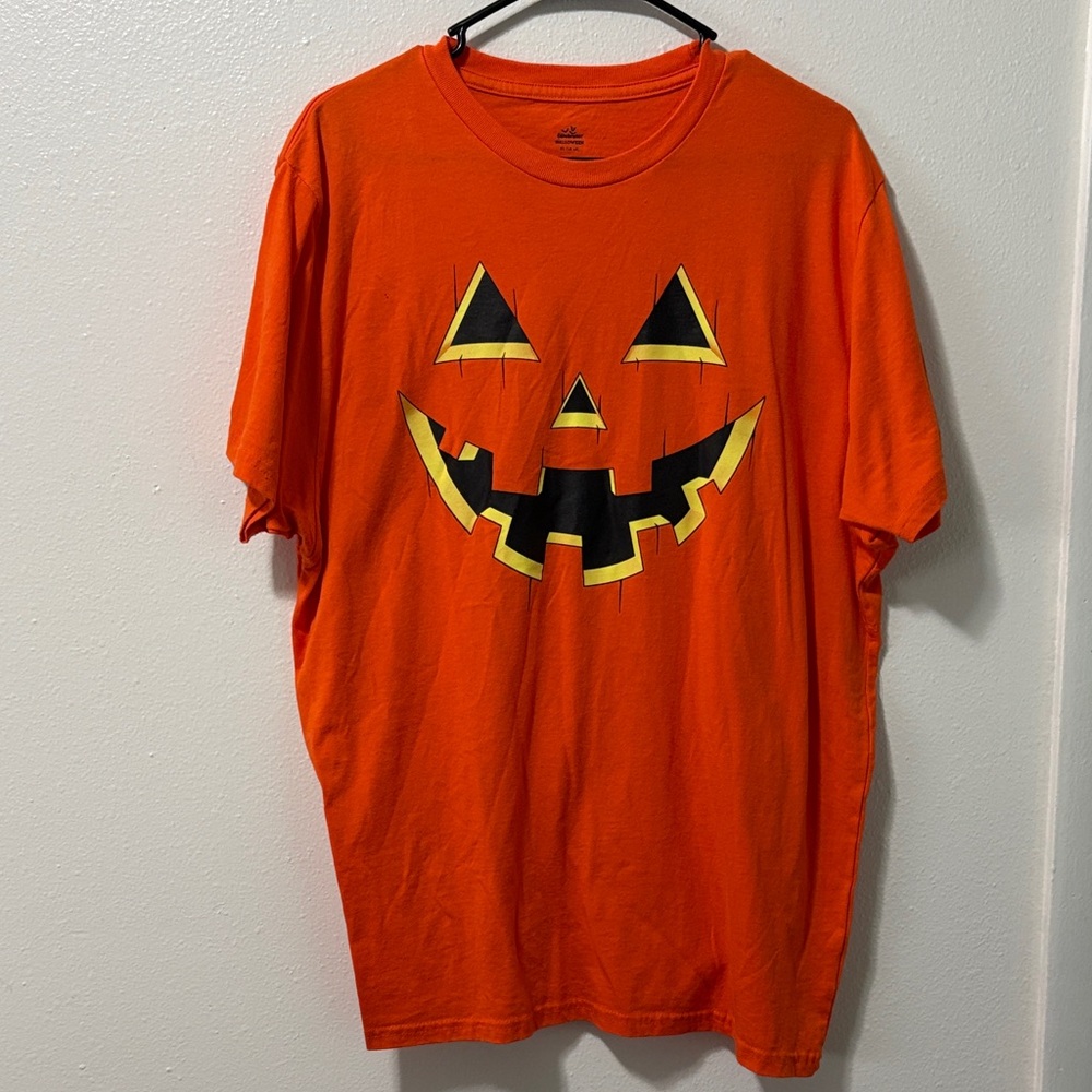 Orange Halloween Pumpkin Face T-Shirt